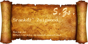 Srankó Zsigmond névjegykártya