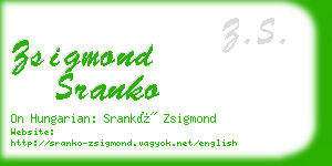 zsigmond sranko business card